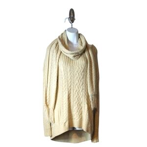 Sonoma Cream Cable Knit Cowl Neck Sweater
